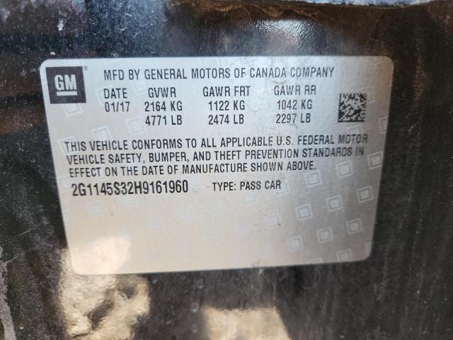 2017 CHEVROLET IMPALA PRE 2G1145S32H9161960