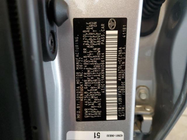 2022 TOYOTA CAMRY LE 4T1C11AK6NU066144