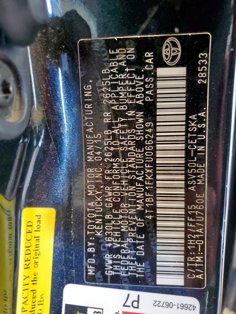 2015 TOYOTA CAMRY LE - 4T1BF1FKXFU066249