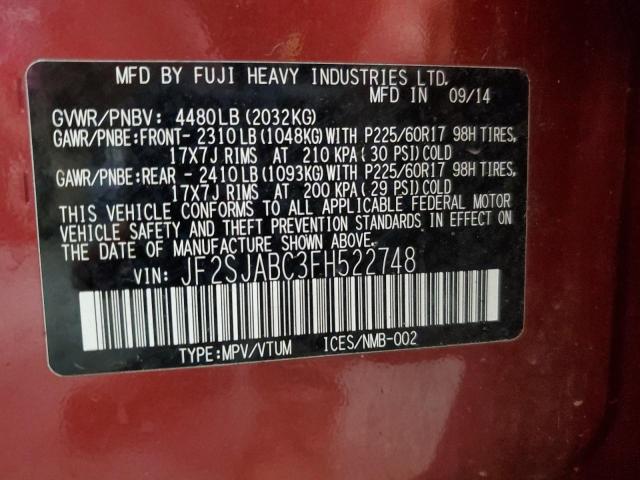 2015 SUBARU FORESTER 2 #3230456576