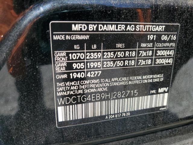 2017 MERCEDES-BENZ GLA 250 WDCTG4EB9HJ282715