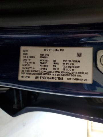 2022 TESLA MODEL 3 - 5YJ3E1EA6NF371968