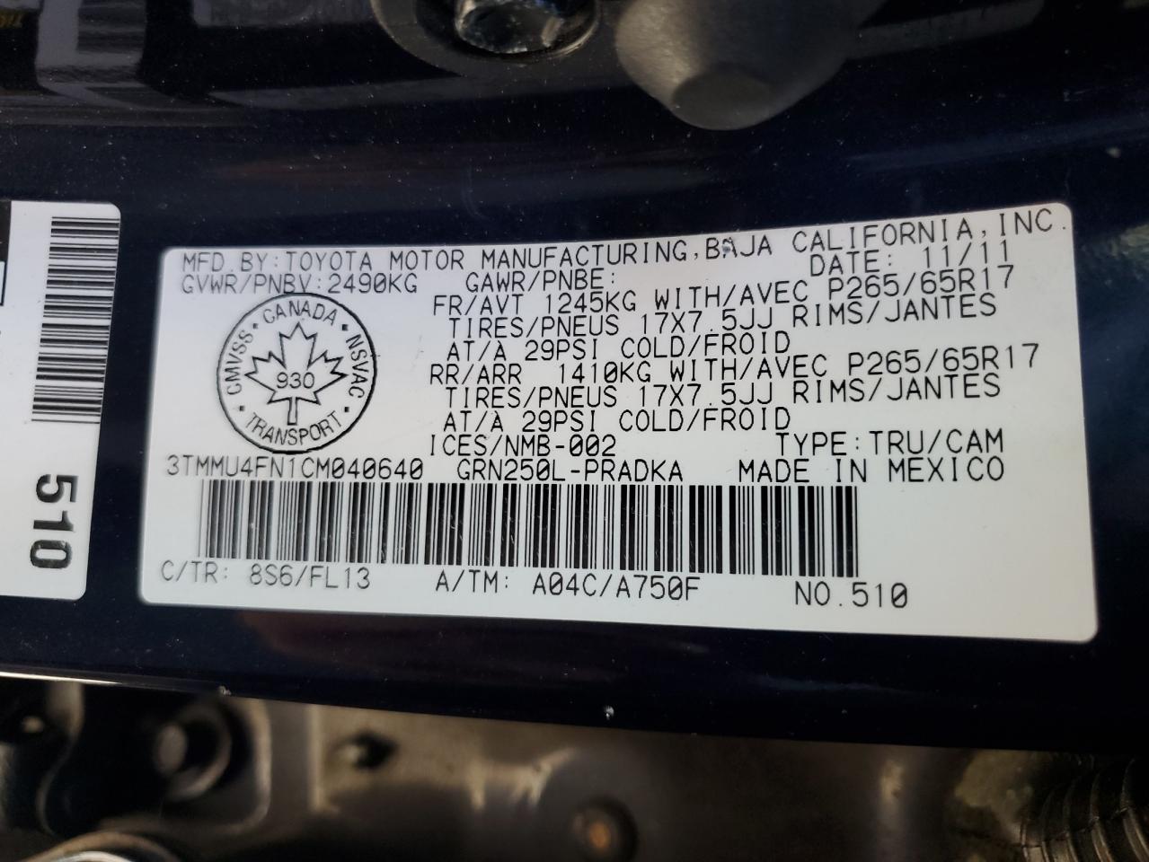 TOYOTA TACOMA DOUBLE CAB LONG BED