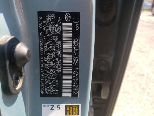 2016 TOYOTA PRIUS JTDKARFU1G3522035