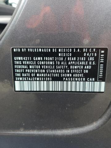 2015 VOLKSWAGEN JETTA BASE 3VW2K7AJ2FM331393