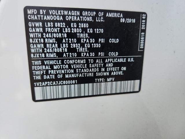 2018 VOLKSWAGEN ATLAS S 1V2AP2CA7JC600061