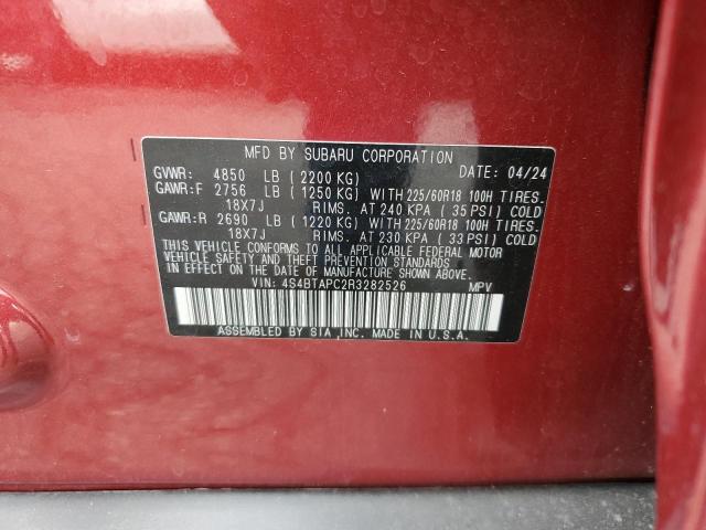 2024 SUBARU OUTBACK TO 4S4BTAPC2R3282526