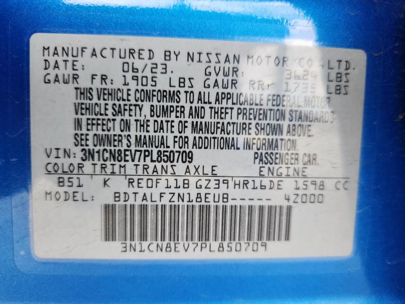 2023 NISSAN VERSA SV 3N1CN8EV7PL850709