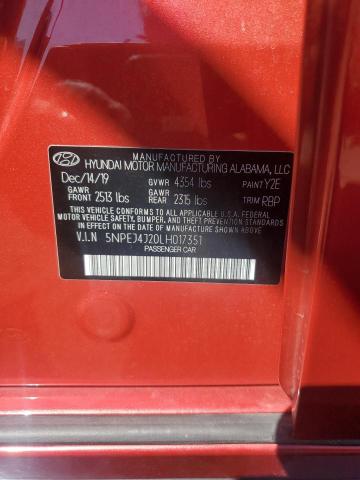 2020 HYUNDAI SONATA SEL PLUS 5NPEJ4J20LH017351
