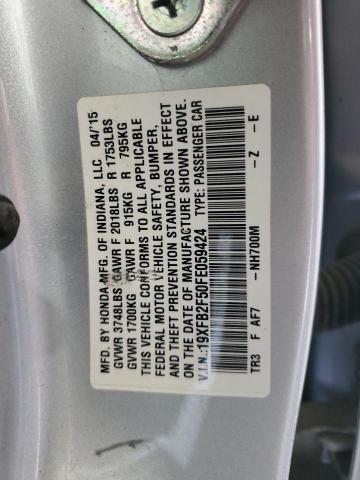 2015 HONDA CIVIC LX 19XFB2F50FE059424