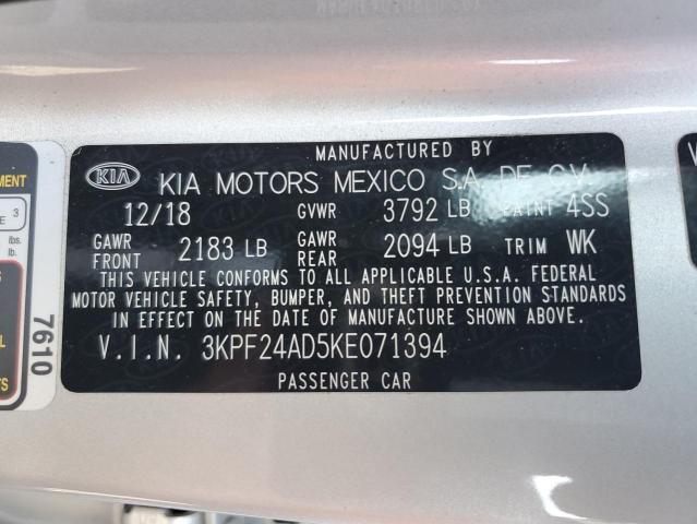 2019 KIA FORTE FE 3KPF24AD5KE071394