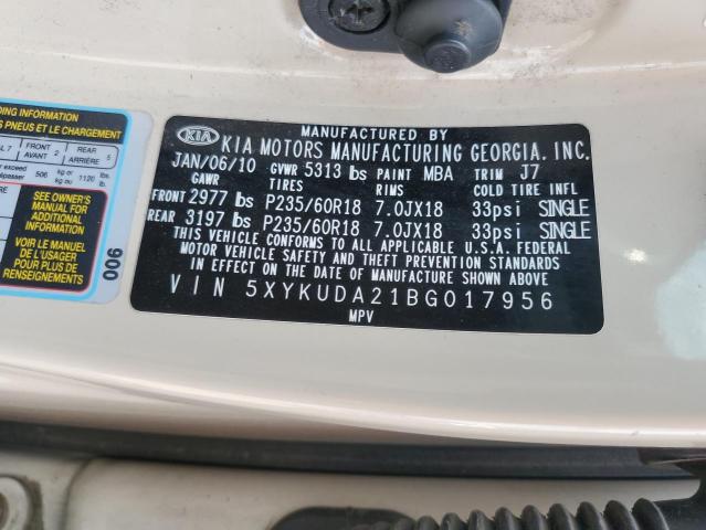 2011 KIA SORENTO EX - 5XYKUDA21BG017956