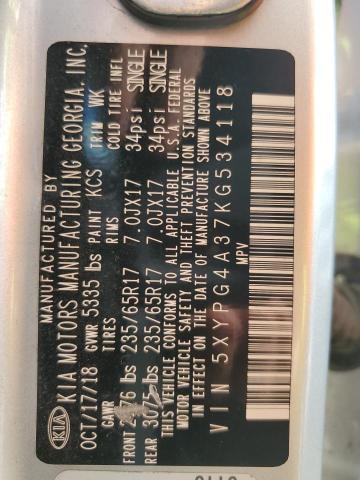 2019 KIA SORENTO L 5XYPG4A37KG534118