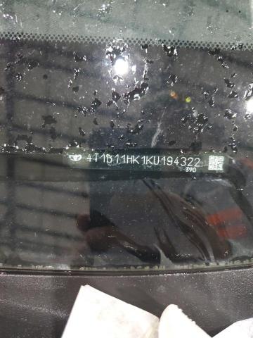 2019 TOYOTA CAMRY L 4T1B11HK1KU194322