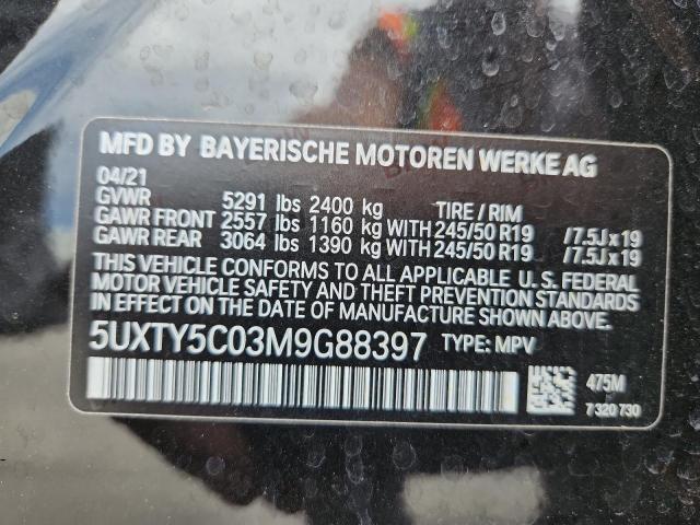 2021 BMW X3 XDRIVE30I 5UXTY5C03M9G88397