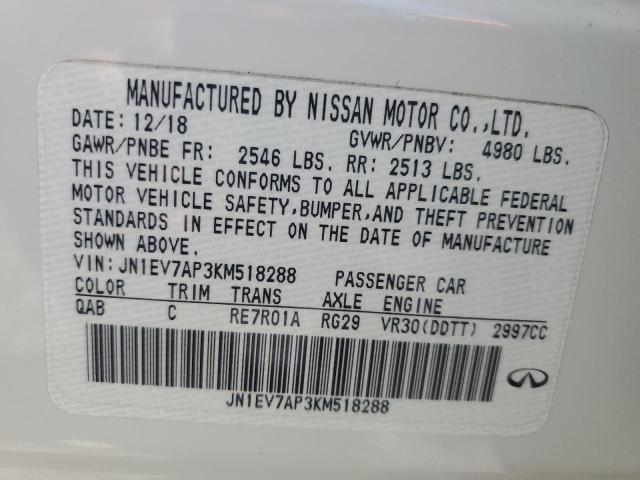 2019 INFINITI Q50 LUXE - JN1EV7AP3KM518288