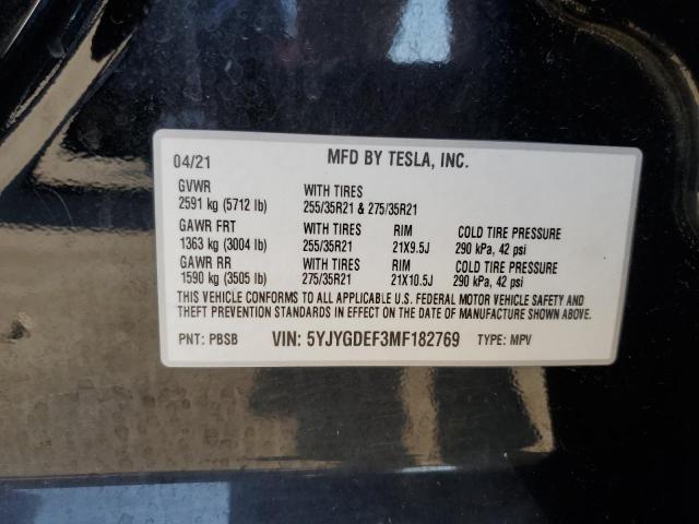 2021 TESLA MODEL Y #3303720416