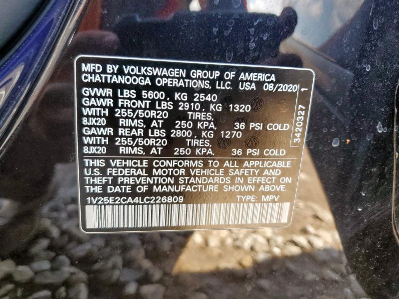 2020 VOLKSWAGEN ATLAS CROS - 1V25E2CA4LC226809