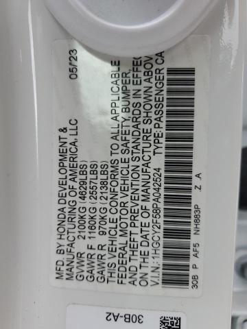 2023 HONDA ACCORD HYB 1HGCY2F58PA042524