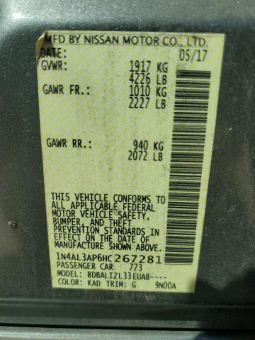 2017 NISSAN ALTIMA 2.5 1N4AL3AP6HC267281