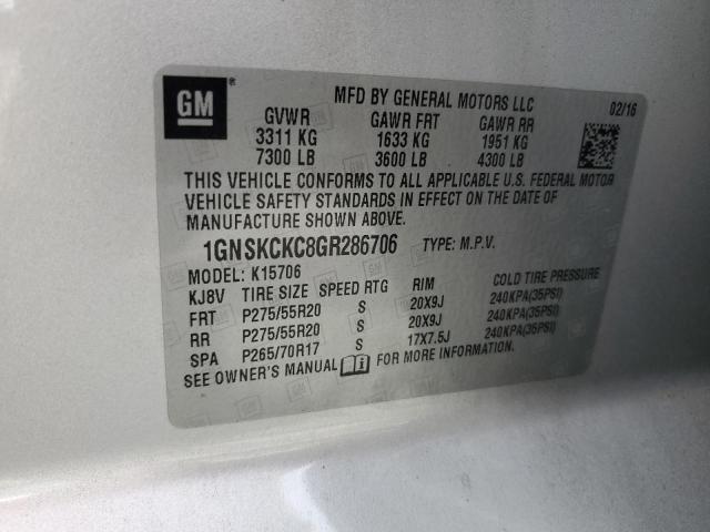 2016 CHEVROLET TAHOE K1500 LTZ 1GNSKCKC8GR286706