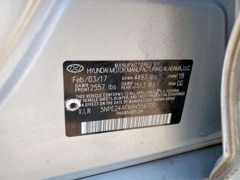 2017 HYUNDAI SONATA SE 5NPE24AFXHH556700