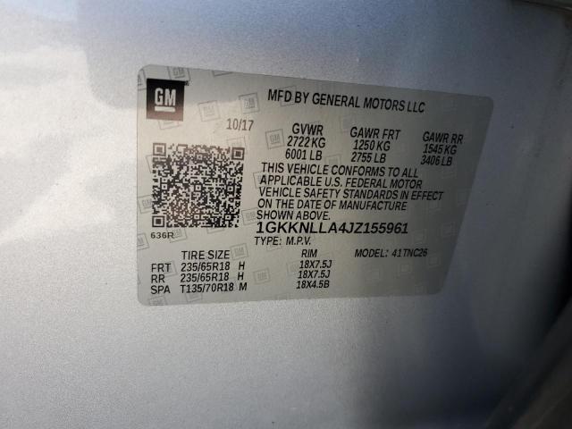 2018 GMC ACADIA SLE 1GKKNLLA4JZ155961