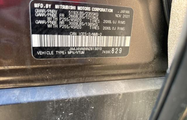 2022 MITSUBISHI OUTLANDER JA4J4VA8XNZ613010