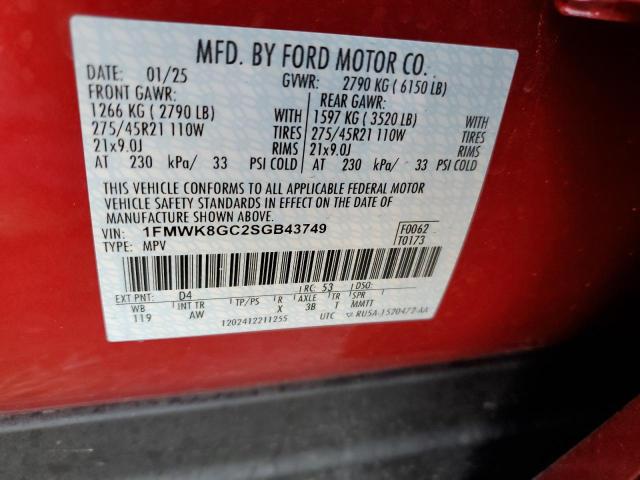 2025 FORD EXPLORER ST 1FMWK8GC2SGB43749
