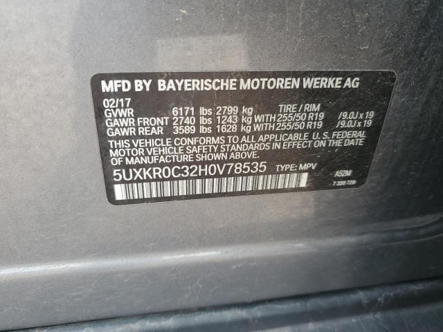 2017 BMW X5 XDRIVE3 5UXKR0C32H0V78535