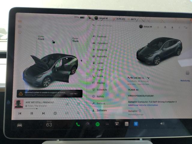 2020 TESLA MODEL Y 5YJYGDEE5LF020261