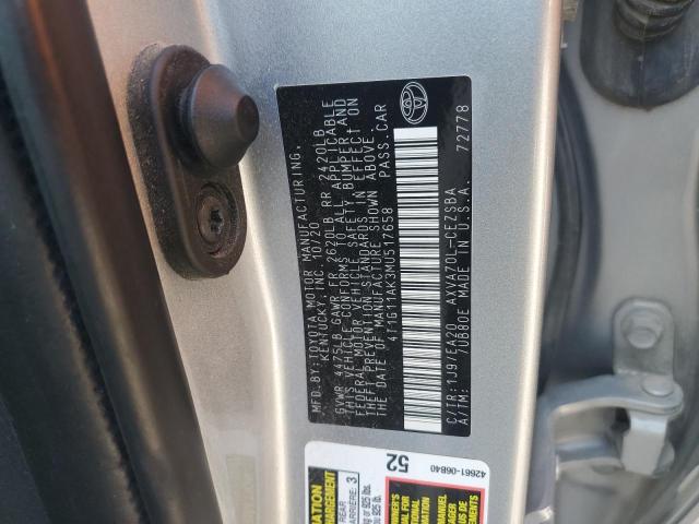 2021 TOYOTA CAMRY SE - 4T1G11AK3MU517658