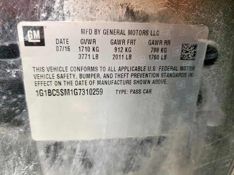 2016 CHEVROLET CRUZE LS 1G1BC5SM1G7310259