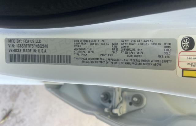 2023 RAM 1500 LARAMIE 1C6SRFRT5PN662840