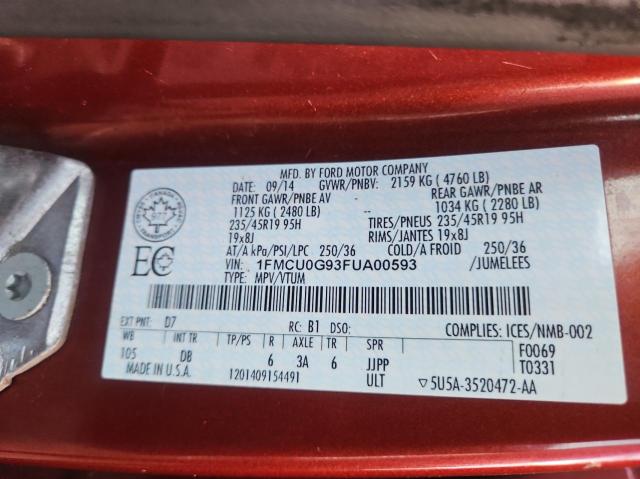 2015 FORD ESCAPE SE - 1FMCU0G93FUA00593