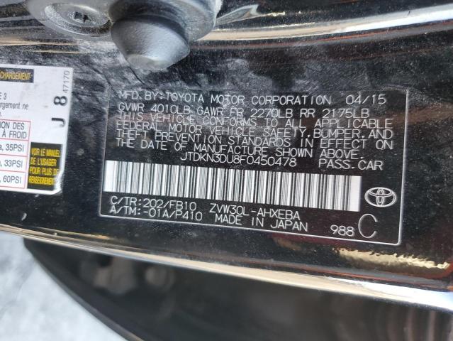 2015 TOYOTA PRIUS JTDKN3DU8F0450478