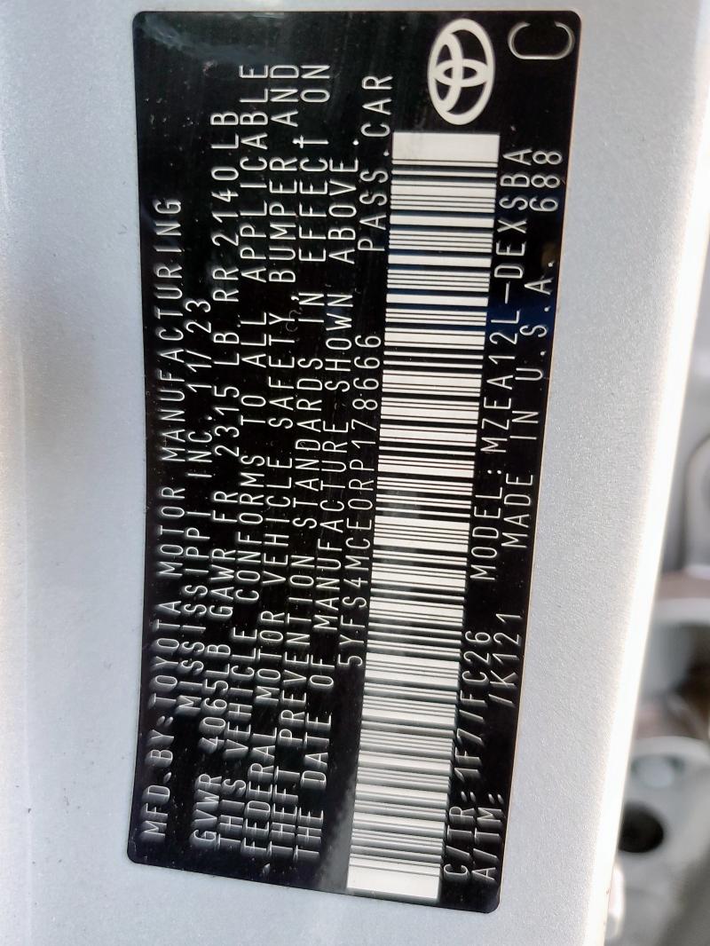 2024 TOYOTA COROLLA SE - 5YFS4MCE0RP178666