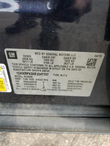 2015 GMC ACADIA SLE 1GKKRPKD6FJ347797