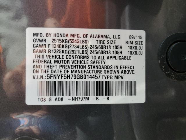 2016 HONDA PILOT EXLN 5FNYF5H79GB014457
