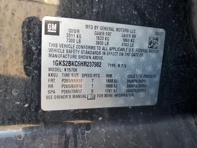 2017 GMC YUKON SLT 1GKS2BKC6HR237982