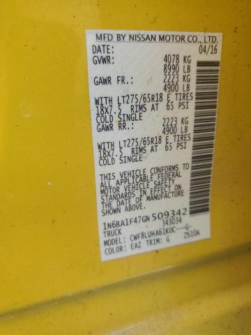2016 NISSAN TITAN XD S 1N6BA1F47GN509342
