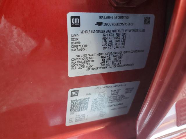 2021 CHEVROLET SILVERADO - 1GCUYDED2MZ410619