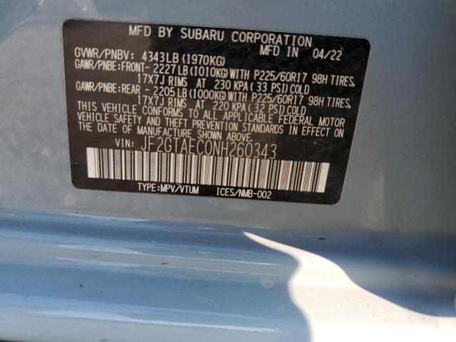 2022 SUBARU CROSSTREK PREMIUM JF2GTAEC0NH260343