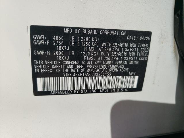 2025 SUBARU OUTBACK LI 4S4BTANC2S3256159