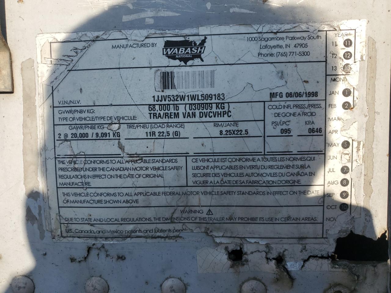 Lot #3256596470 1998 WABASH UNKNOWN