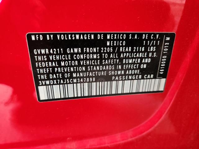 2012 VOLKSWAGEN JETTA SE - 3VWDX7AJ5CM347898