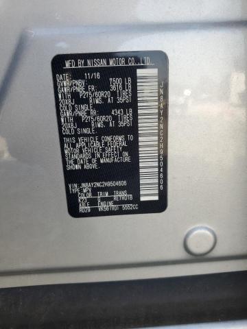2017 NISSAN ARMADA SV JN8AY2NC2H9504606