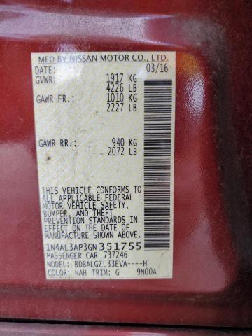 2016 NISSAN ALTIMA 2.5 - 1N4AL3AP3GN351755