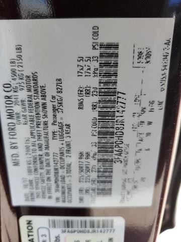 2018 FORD FUSION SE 3FA6P0HD8JR142777