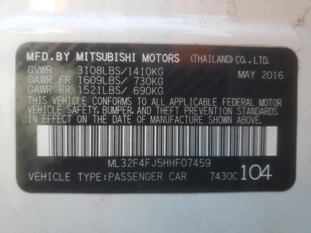 2017 MITSUBISHI MIRAGE G4 ML32F4FJ5HHF07459
